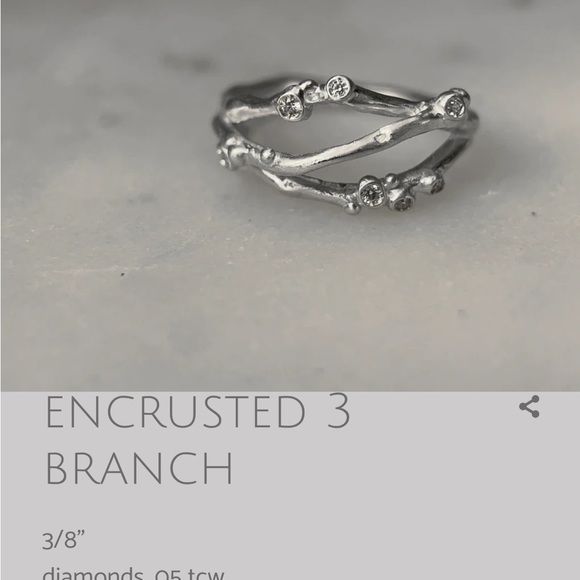 Michele Scholnick Branch Jewelry Silver & Diamond ring - Picture 3 of 3